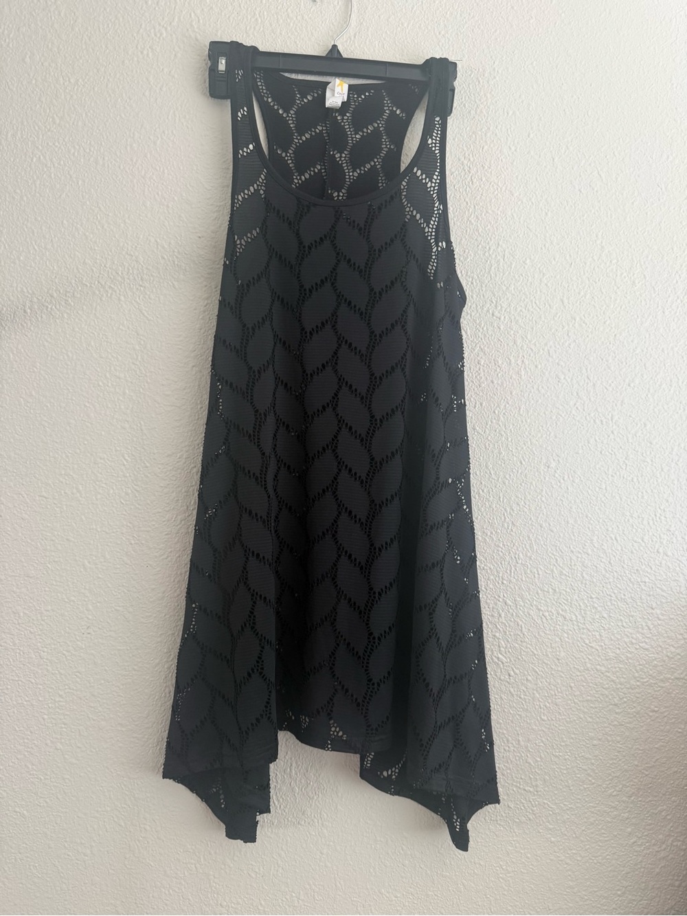Black Crochet Tank Swim Coverup Dress